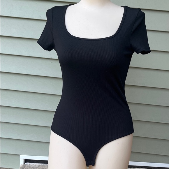 Amazon Tops - New Amazon Black Ribbed Bodysuit